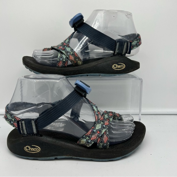 Chaco Zcloud 2 Sport Sandal Women Sz 6 Aztec Toe Loop Green Red Strap - Picture 1 of 8